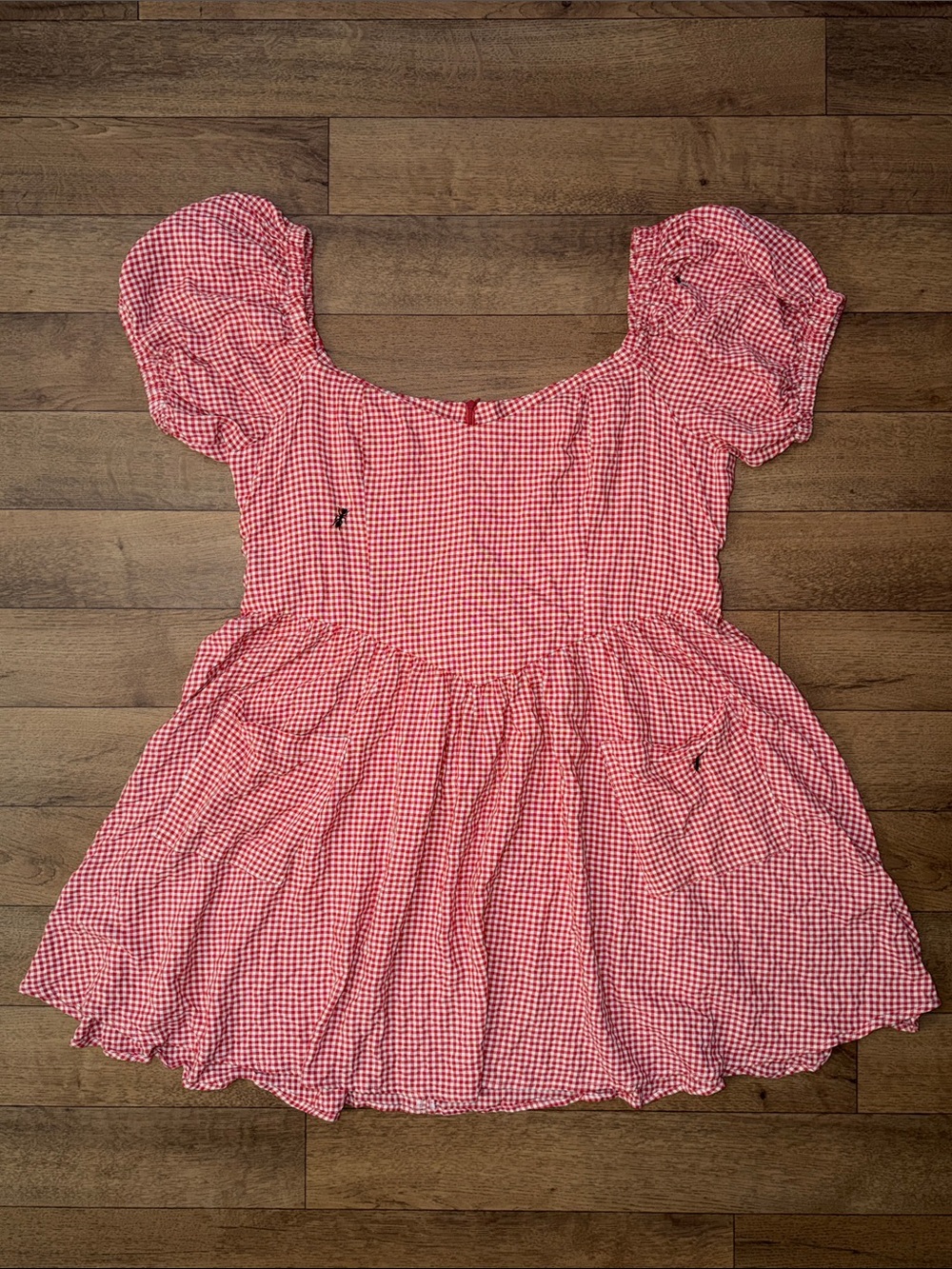 Fashion Brand Company Size 4XL I Love Bugs Virgin Mini Dress Gingham Print Check